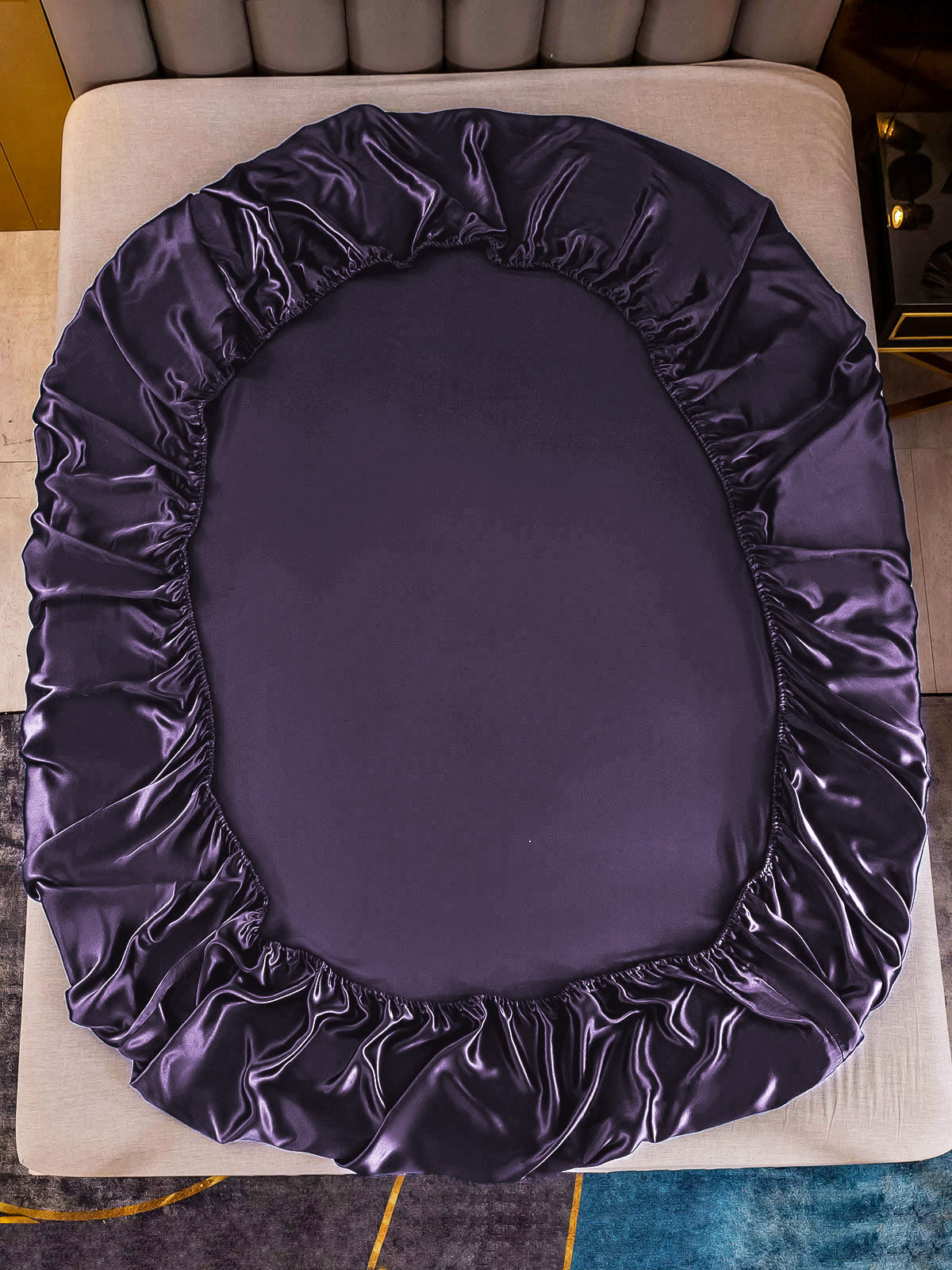 [Dunkelviolett] SilkSilky-DE 25Momme Reine Seide Sheet 003