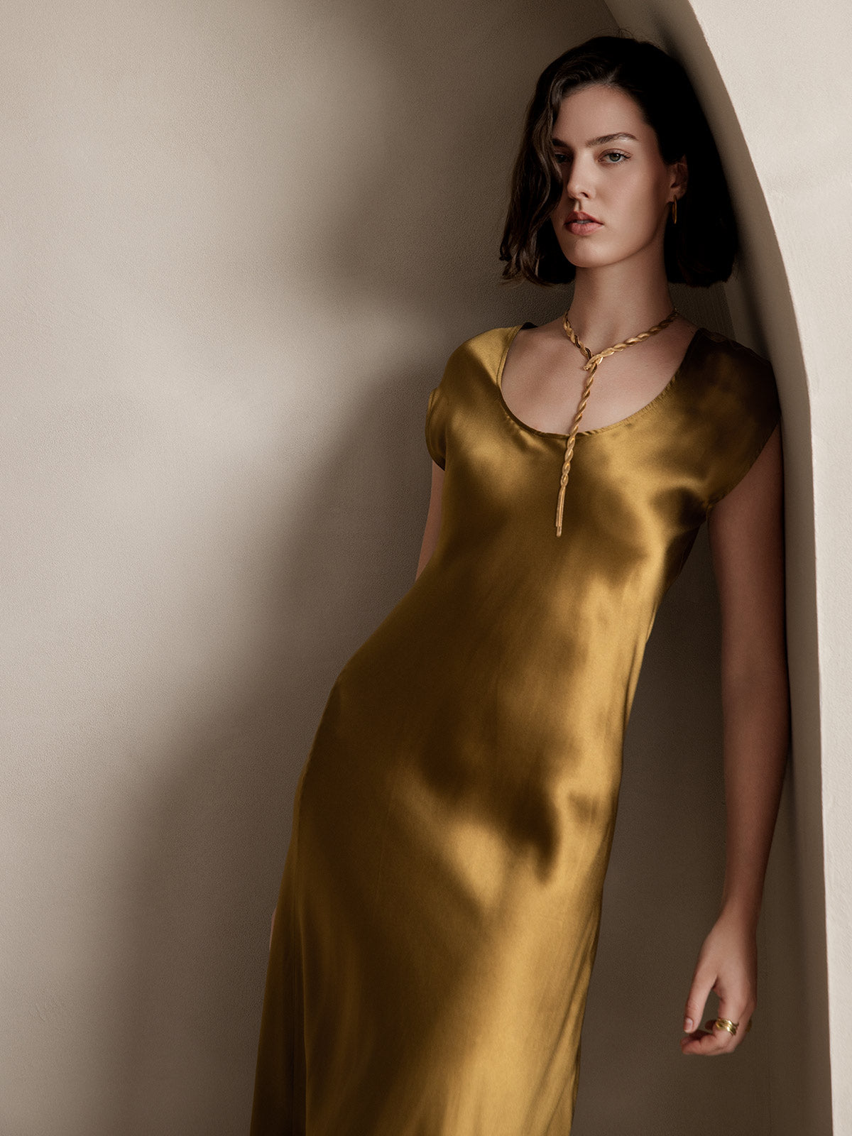 [Braun] SilkSilky-DE 19Momme Seide Dress 004