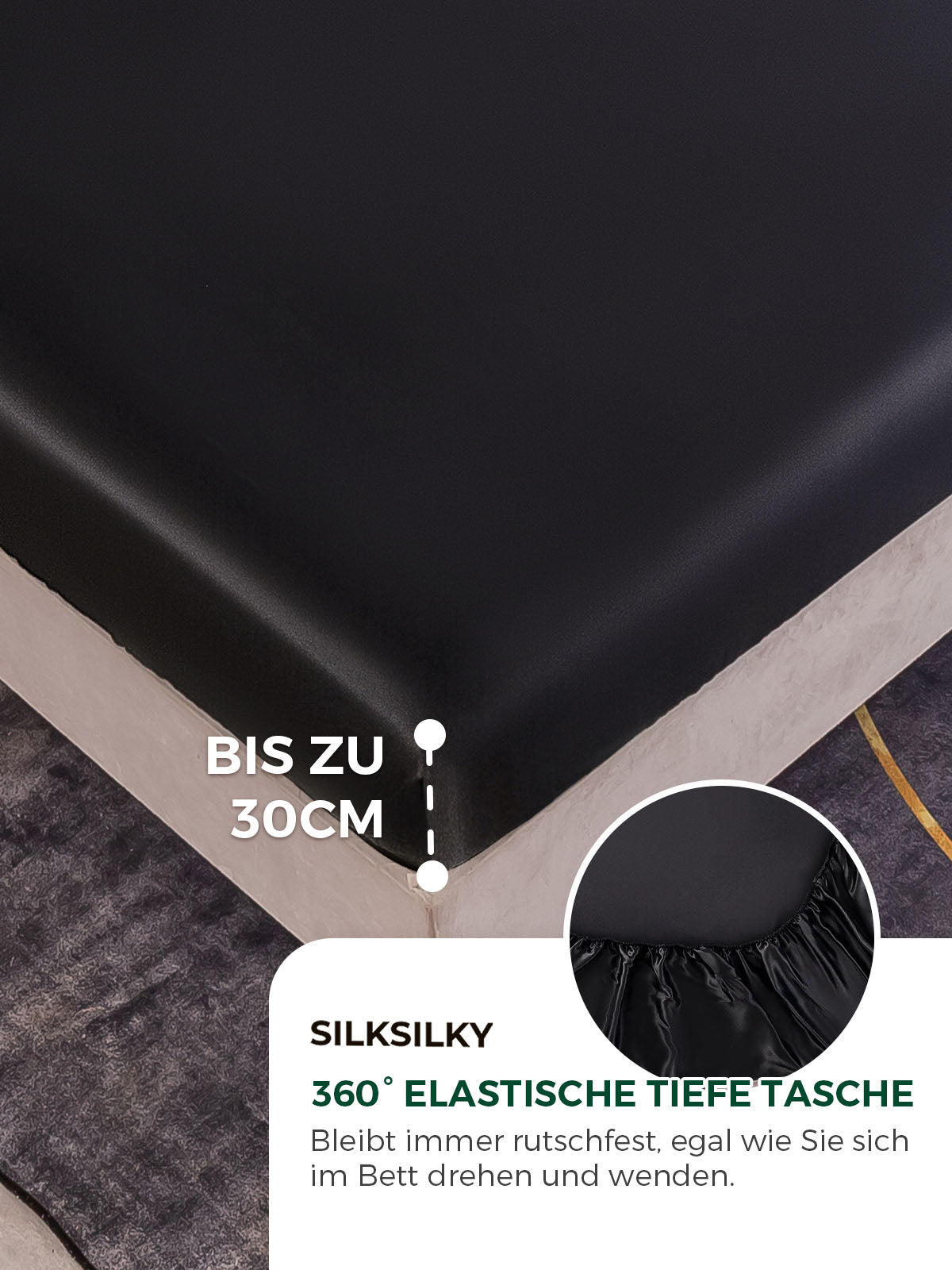 [Schwarz] SilkSilky-DE 19Momme Reine Seide Sheet 004