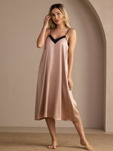 [Toskana] SilkSilky-DE Spaghetti Strap V Neck Nachthemden 005