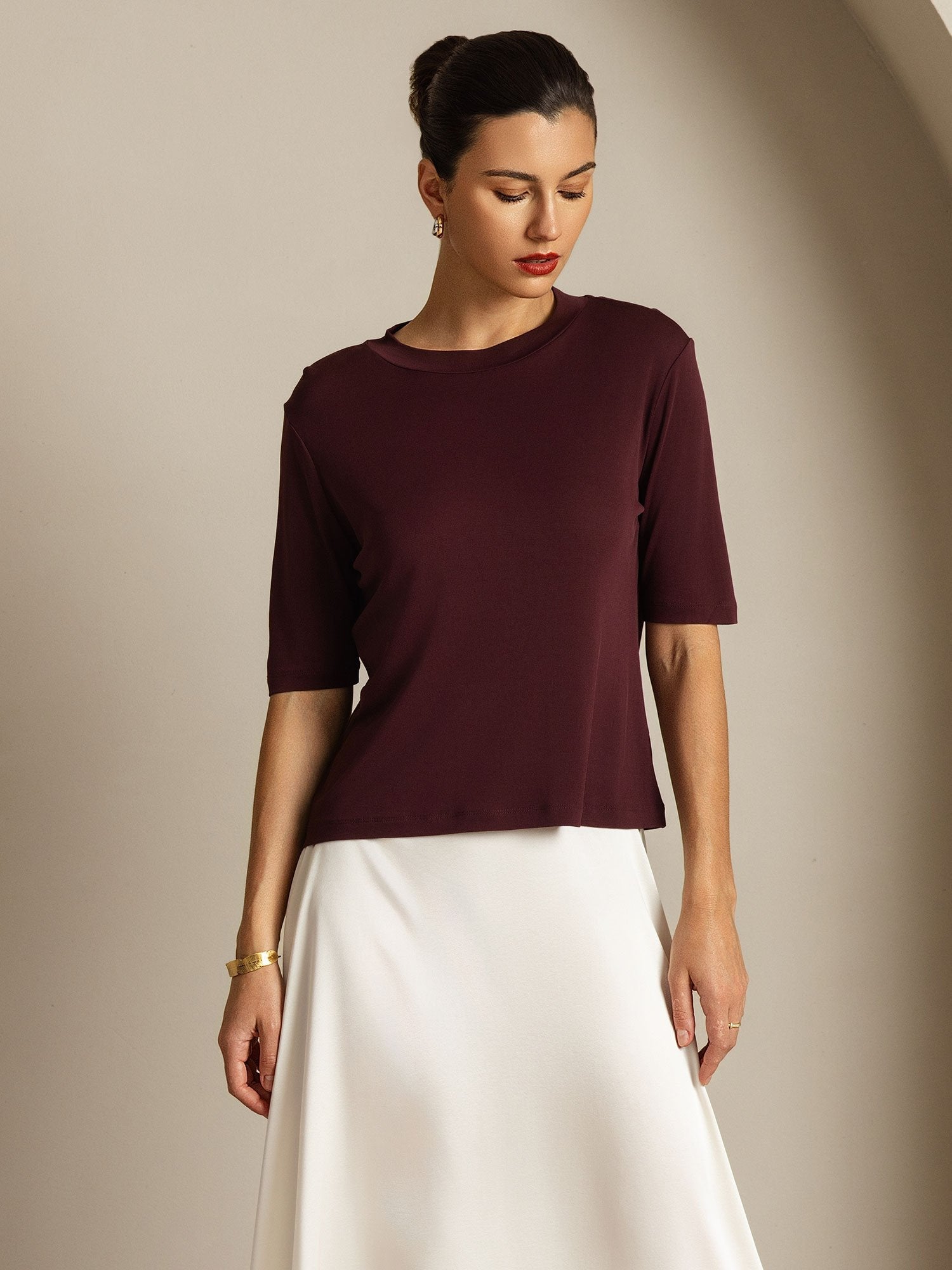 [Windsorwein] SilkSilky-DE Reine Seide Womens T-Shirt 009