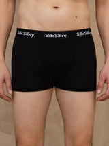 [Schwarz] SilkSilky-DE 100% Silk Jersey Herrenunterwäsche 003