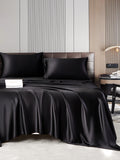 SilkSilky DE 22Momme Reine Seide Bedding Set Schwarz 003