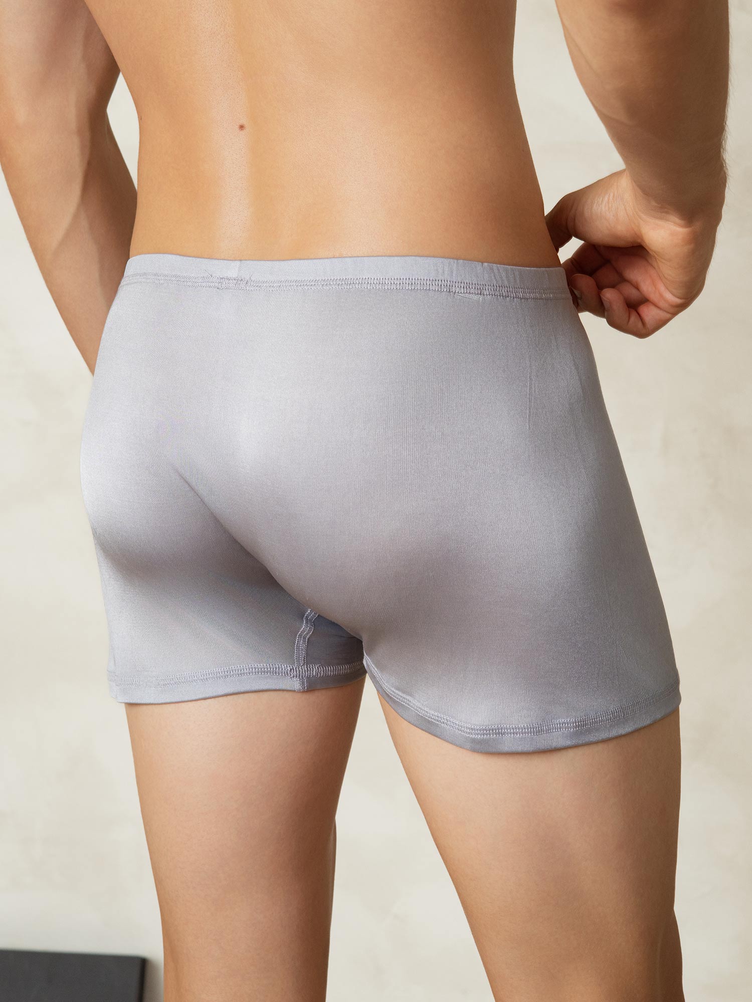[Grau] SilkSilky-DE Seidenstrick Mens Underwear 002