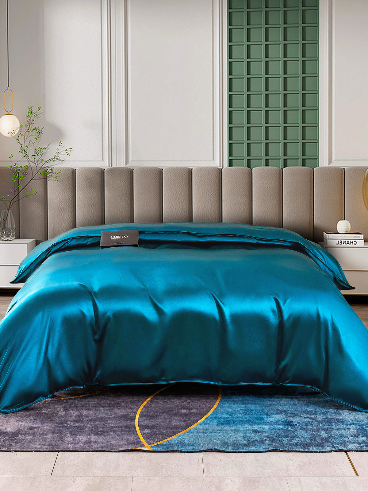 [König Blau] SilkSilky-DE 25Momme Reine Seide Duvet Cover 004