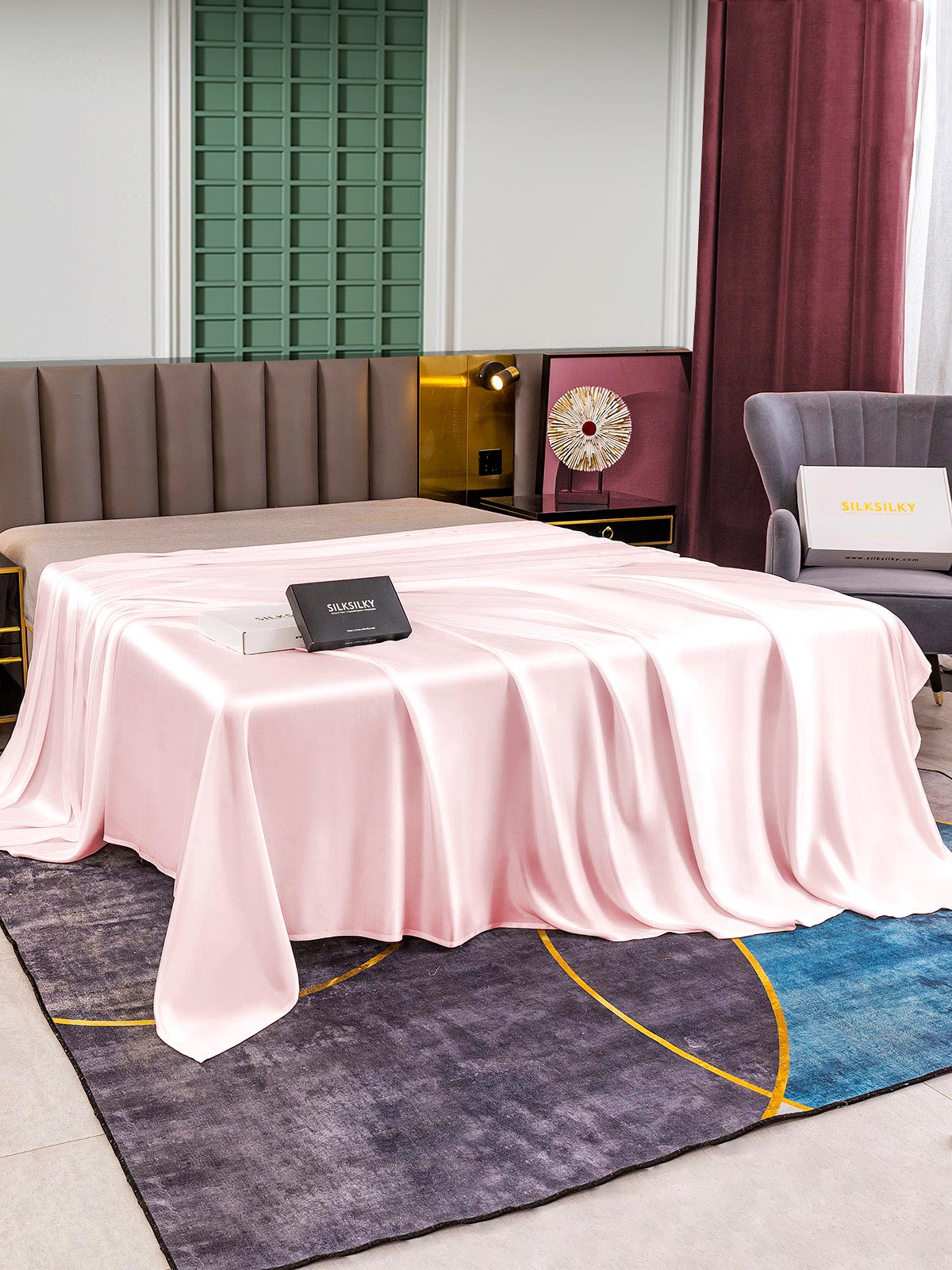 [Rosa] SilkSilky-DE 25Momme Reine Seide Sheet 002