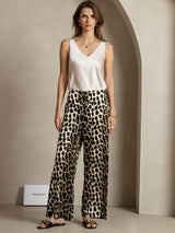 [Leopard] SilkSilky-DE 19Momme Seide Womens Pants 004,