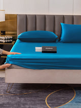 [König Blau] SilkSilky-DE 19Momme Bettwäsche Sets 006