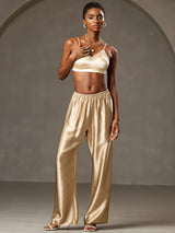 [Champagner] SilkSilky-DE 19Momme Seide Womens Pants 001,
