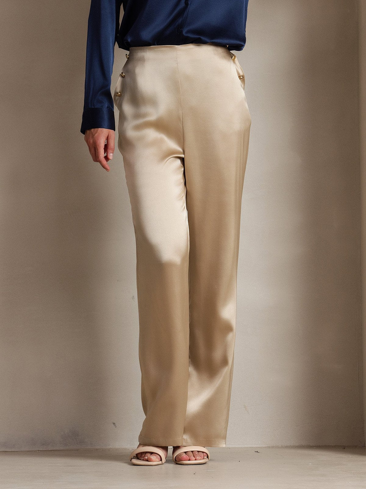 [Champagner] SilkSilky-DE 19Momme Seide Womens Pants 003