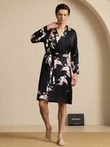 [Schwarz] SilkSilky-DE 19Momme Mens Robe 003