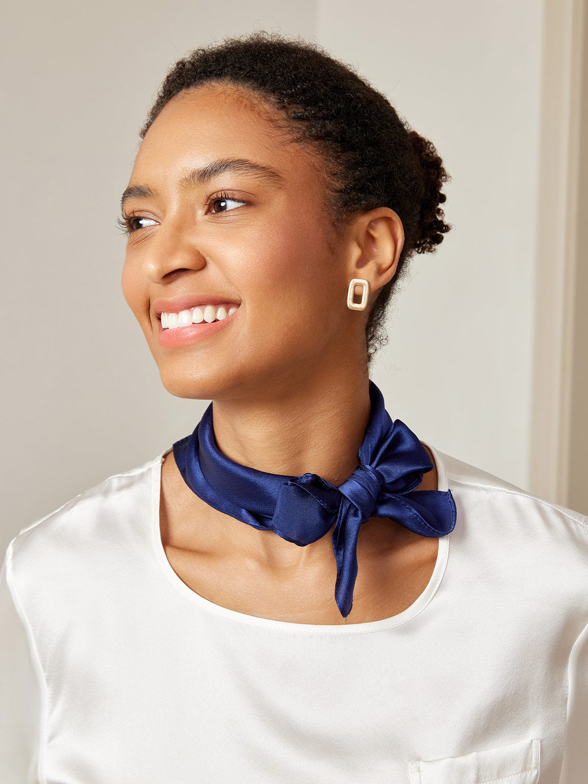 [Dunkelblau] SilkSilky-DE Reine Seide Scarf 001