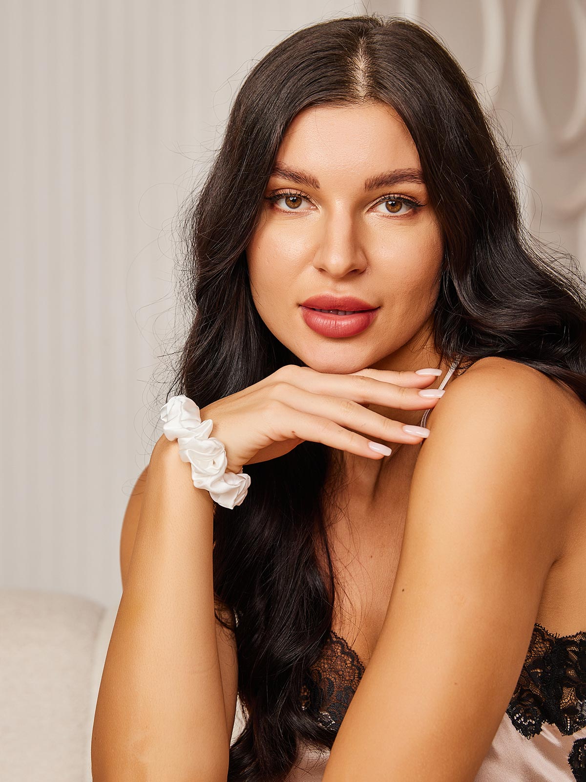 [Weiß] SilkSilky-DE 19Momme Scrunchie 002