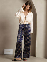 [Marine Kette] SilkSilky-DE 19Momme Seide Womens Pants 003