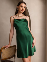 [Grün] SilkSilky-DE Sleeveless Cowl Neck Kleider 004