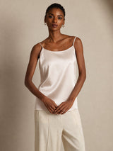 [Beige] SilkSilky-DE Spaghetti Strap Cami Top 003
