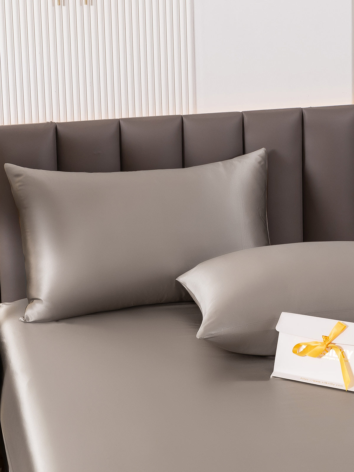 [Grau] SilkSilky-DE 22Momme Reine Seide Pillowcase 002