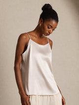 [Beige] SilkSilky-DE Spaghetti Strap Cami Top 004