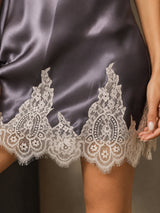 [Lilagrau] SilkSilky-DE Sleeveless V Neck Nachthemden 004