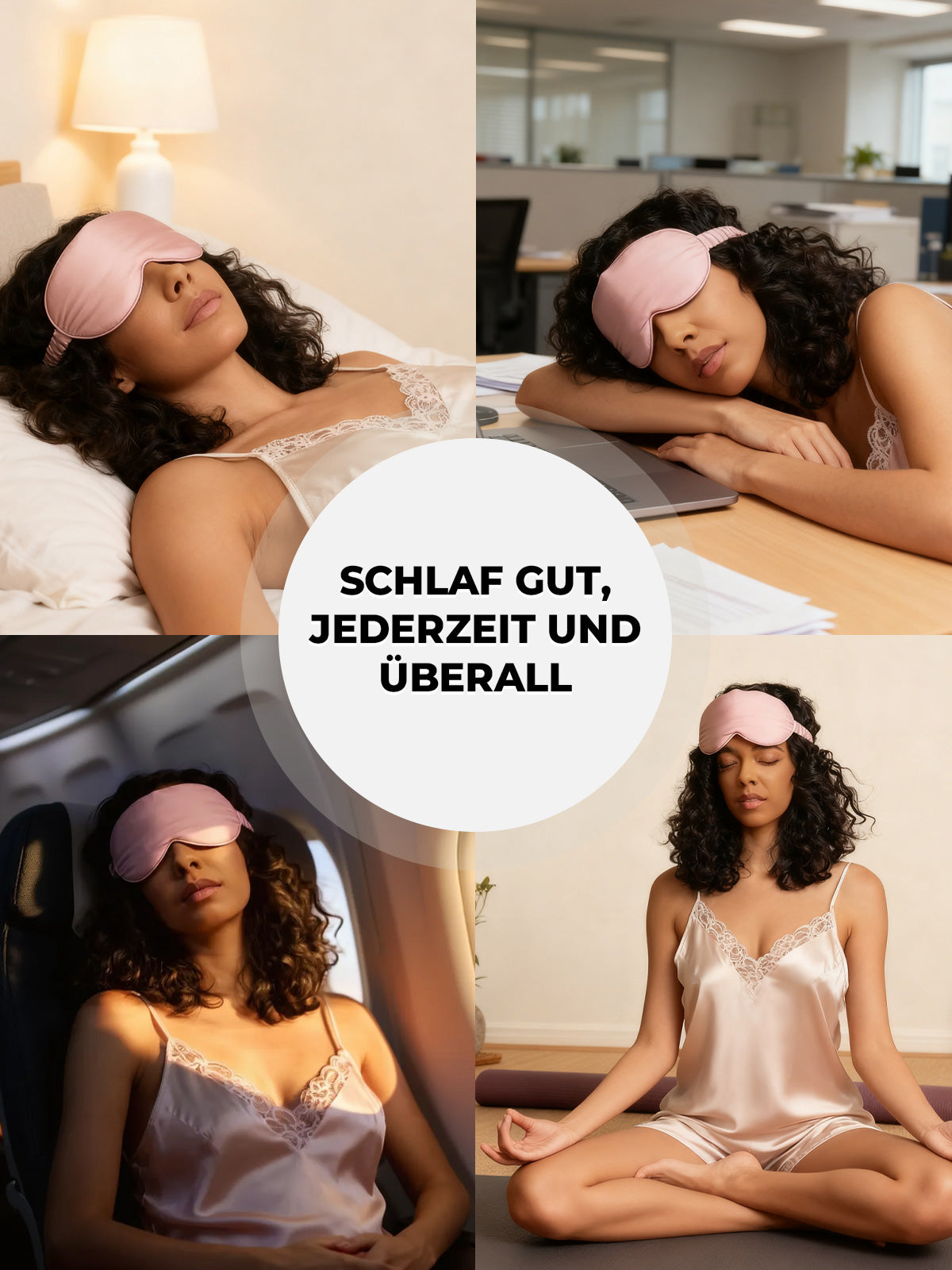 [Blasses Mauve] SilkSilky-DE Reine Seide Eye Mask 007