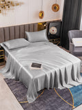 SilkSilky DE 19Momme Reine Seide Bedding Set Silber 001