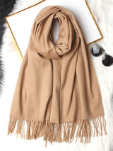 [Tan] SilkSilky-DE Wolle Schals 006