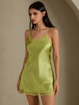 [Mintgrün] SilkSilky-DE Sleeveless Sweetheart Neck Nachthemden 003
