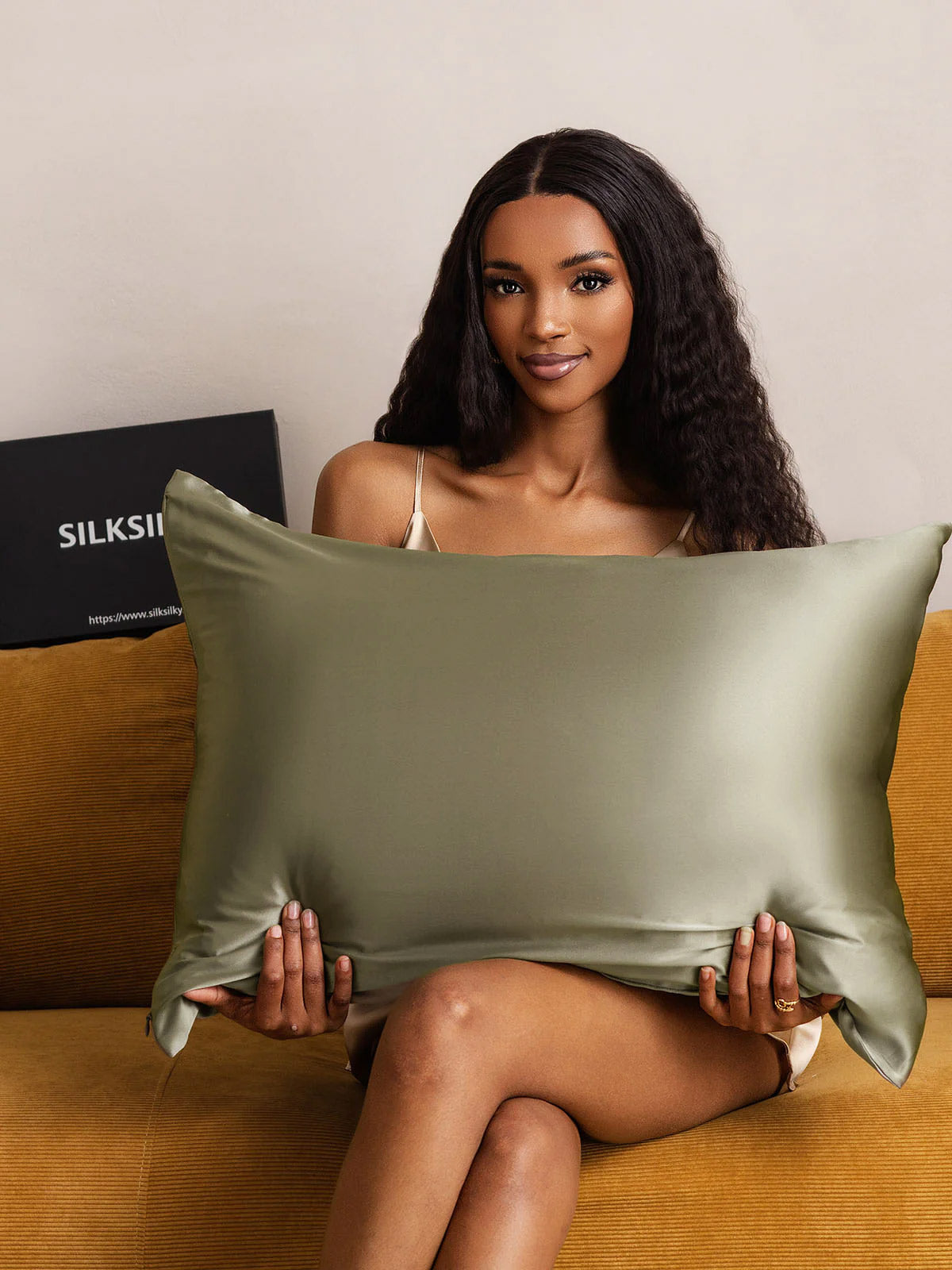 [Olivgrün] SilkSilky-DE 22Momme Reine Seide Pillowcase 001
