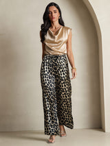 [Leopard] SilkSilky-DE Reine Seide Womens Pants 008,
