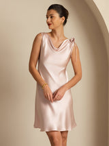[Rosa] SilkSilky-DE Sleeveless Cowl Neck Kleider 007