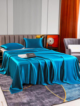 [König Blau] SilkSilky-DE 22Momme Bettwäsche Sets 003