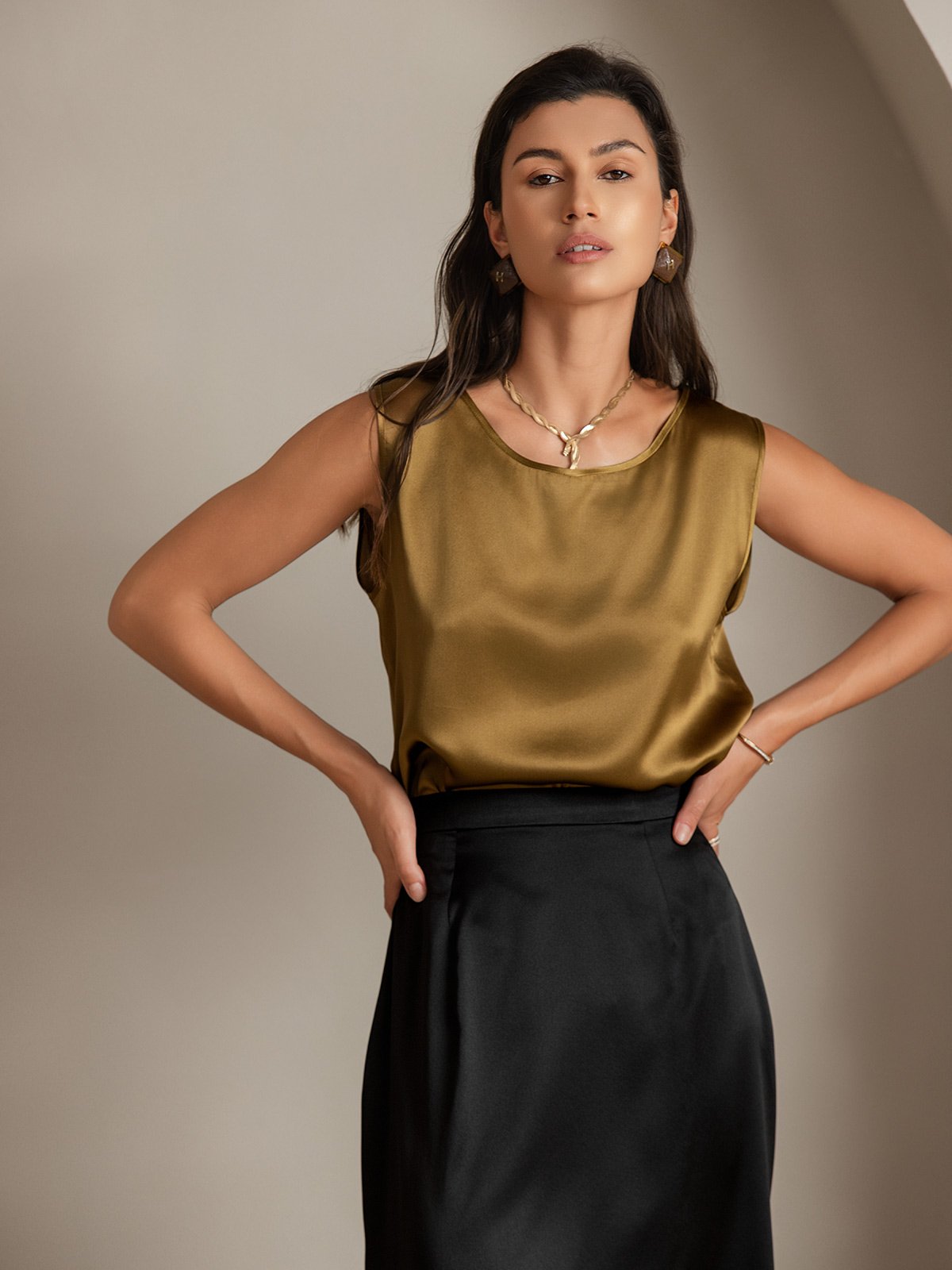 [Braun] SilkSilky-DE 19Momme Seide Camisoles 004