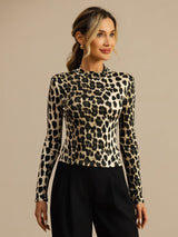 [Leopard] SilkSilky-DE Long Sleeve T-Shirt 001