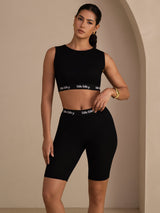 [Schwarz] SilkSilky-DE Sleeveless Crew Neck Cami Top 004