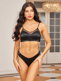 SilkSilky DE Seidenstrick Bra&Panty Set Schwarz 001