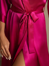 [Rosarot] SilkSilky-DE 3/4 Sleeve Damen Morgenmantel 007