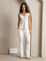 [Hellgrau] SilkSilky-DE Sleeveless V Neck Cami Top 004