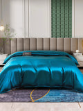 SilkSilky DE 25Momme Reine Seide Duvet Cover KönigBlau 004