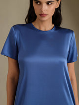 [Echtes Petrol] SilkSilky-DE Short Sleeve Crew Neck Kleider 004