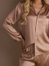 [Toskana] SilkSilky-DE Long Sleeve Notch-Kragen Damen Pyjamas 004