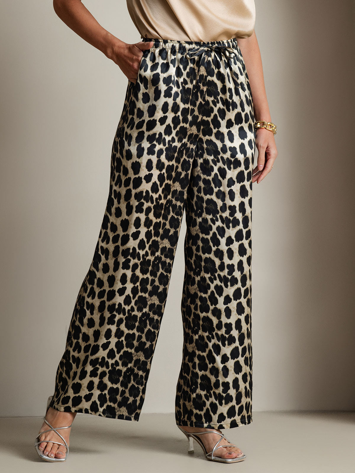 [Leopard] SilkSilky-DE Reine Seide Womens Pants 006