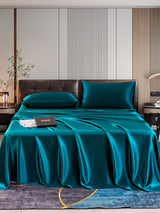 [König Blau] SilkSilky-DE 22Momme Reine Seide Bedding Set 001,