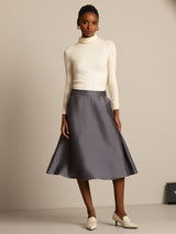 [Grau] SilkSilky-DE 32Momme Silk-Wool Blend Skirt 007