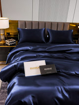 [Dunkelblau] SilkSilky-DE 22Momme Reine Seide Bedding Set 005,
