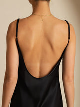 [Schwarz] SilkSilky-DE Sleeveless U Ausschnitt Kleider 005