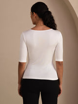 [Weiß] SilkSilky-DE Half Sleeve T-Shirt 002