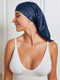 SilkSilky-DE Reine Seide Sleep Cap Dunkelblau 004