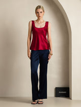 [Rotwein] SilkSilky-DE Sleeveless Cami Top 006