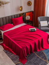 [Rotwein] SilkSilky-DE 19Momme Bettwäsche Sets 001
