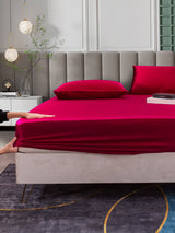 [Rotwein] SilkSilky-DE 25Momme Bettwäsche Sets 006